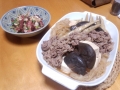 四方竹のすきやき風煮物とタコの炒め物　20131024