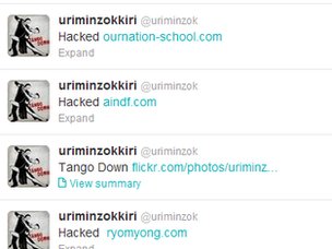 Anonymous posted messages on the Twitter account belonging to news site Uriminzo