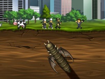 巨大ミミズで人間達を襲うゲーム【Effing Worms 2】