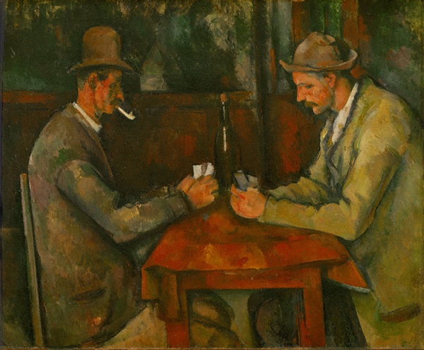 カード遊びをする二人の男たち
